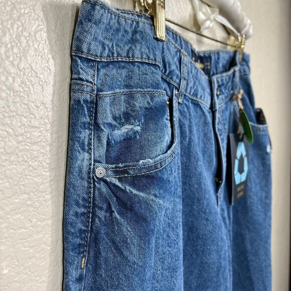 Indigo Rein Blue denim jeans low rise jeans size 15 baggy wide leg hippie retro - Picture 9 of 14